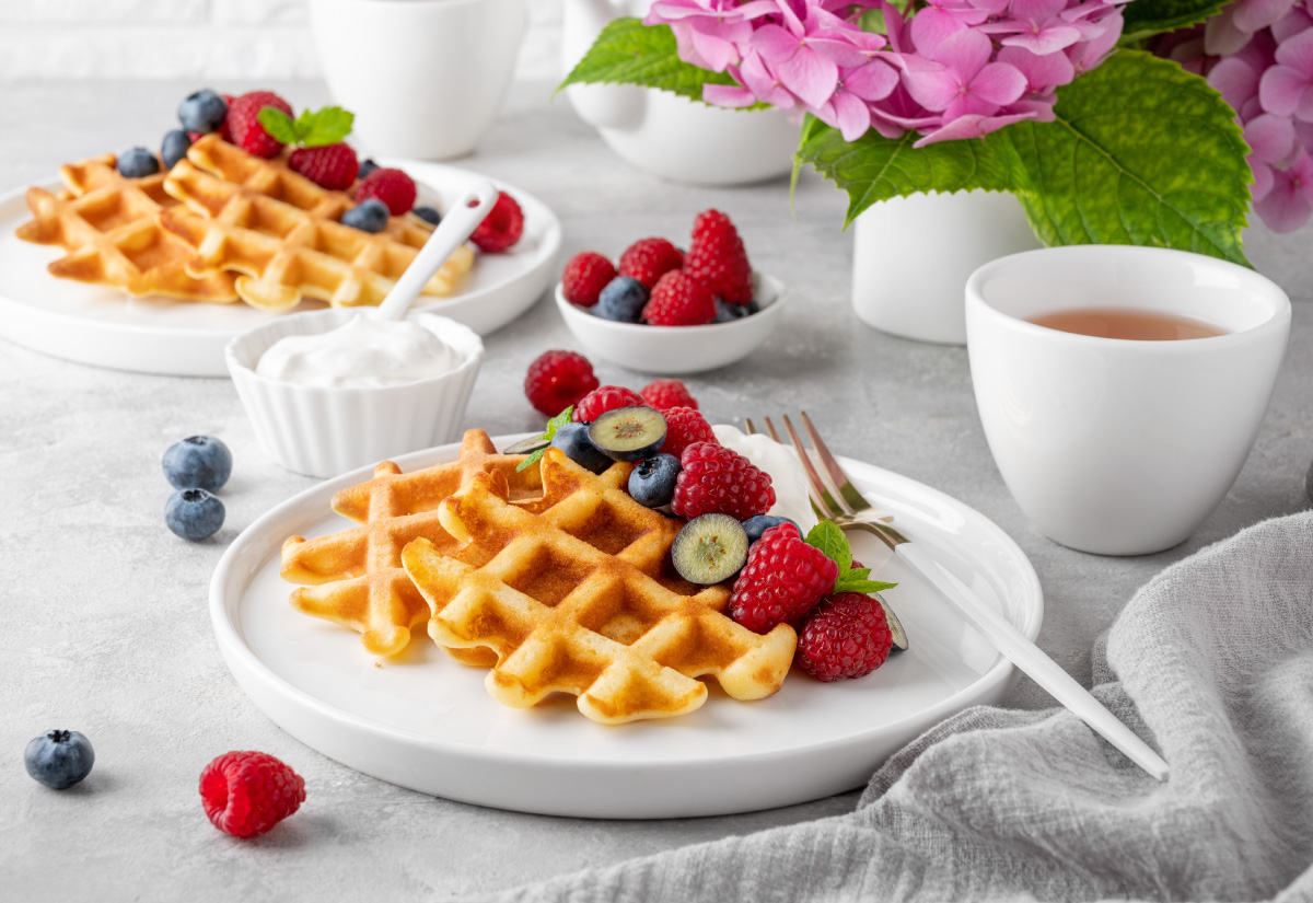 Waffles with Fresh Fruit